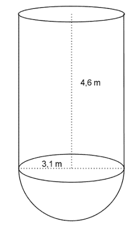 Figuren består av en sylinder med en halvkule festet på i bunnen av sylinderen (halvkula vender nedover). Diameteren i sylinderen/halvkula er 3,1 m, og høyden i sylinderen er på 4,6 m.